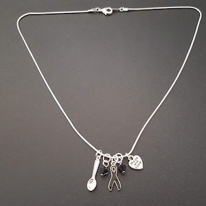 Black Spoonie Support ribbon necklace - Awareness for Melanoma, Narcolepsy, Sleep Apnea, POW-MIA, Primary Billary Cirrhosis, Sleep disorders