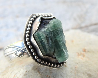 Sandía Verde Tourmaline RIng - Tamaño 6.5