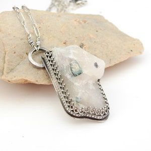 Embedded Necklace - Tourmaline in Quartz Matrix Set in Sterling Silver