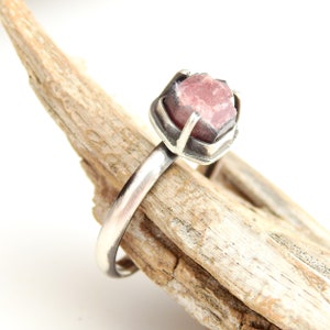 A Little Chunk of Watermelon Ring - Watermelon Tourmaline in Sterling Silver -  Size 8
