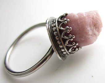 Tourmalina Rosa Cruda y Plata De ley - Tamaño 7
