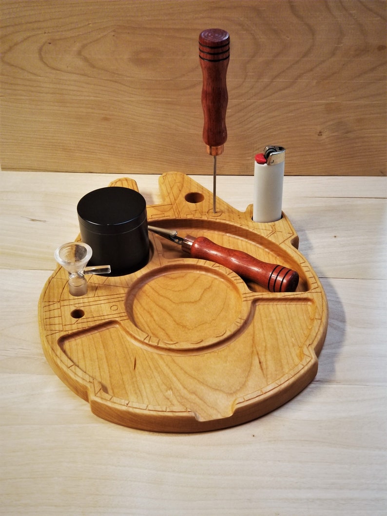 Wood Rolling Tray With Holes for Tools and Grinders MF Etsy Australia