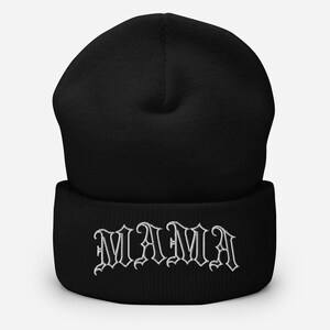The MAMA Cuffed Beanie | Alternative Cuffed Beanie | Goth Gift | Edgy Clothing | Dark Aesthetic | Goth Clothing