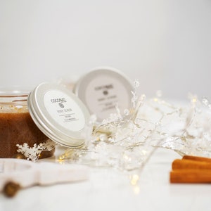 Spicy Gingerbread sugar body scrub, Winter skincare scrub, Cruelty free natural skincare, Cinnamon Ginger Coconut Oil and Olive Oil scrub image 4