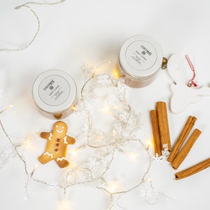 Spicy Gingerbread sugar body scrub, Winter skincare scrub, Cruelty free natural skincare, Cinnamon Ginger Coconut Oil and Olive Oil scrub image 6