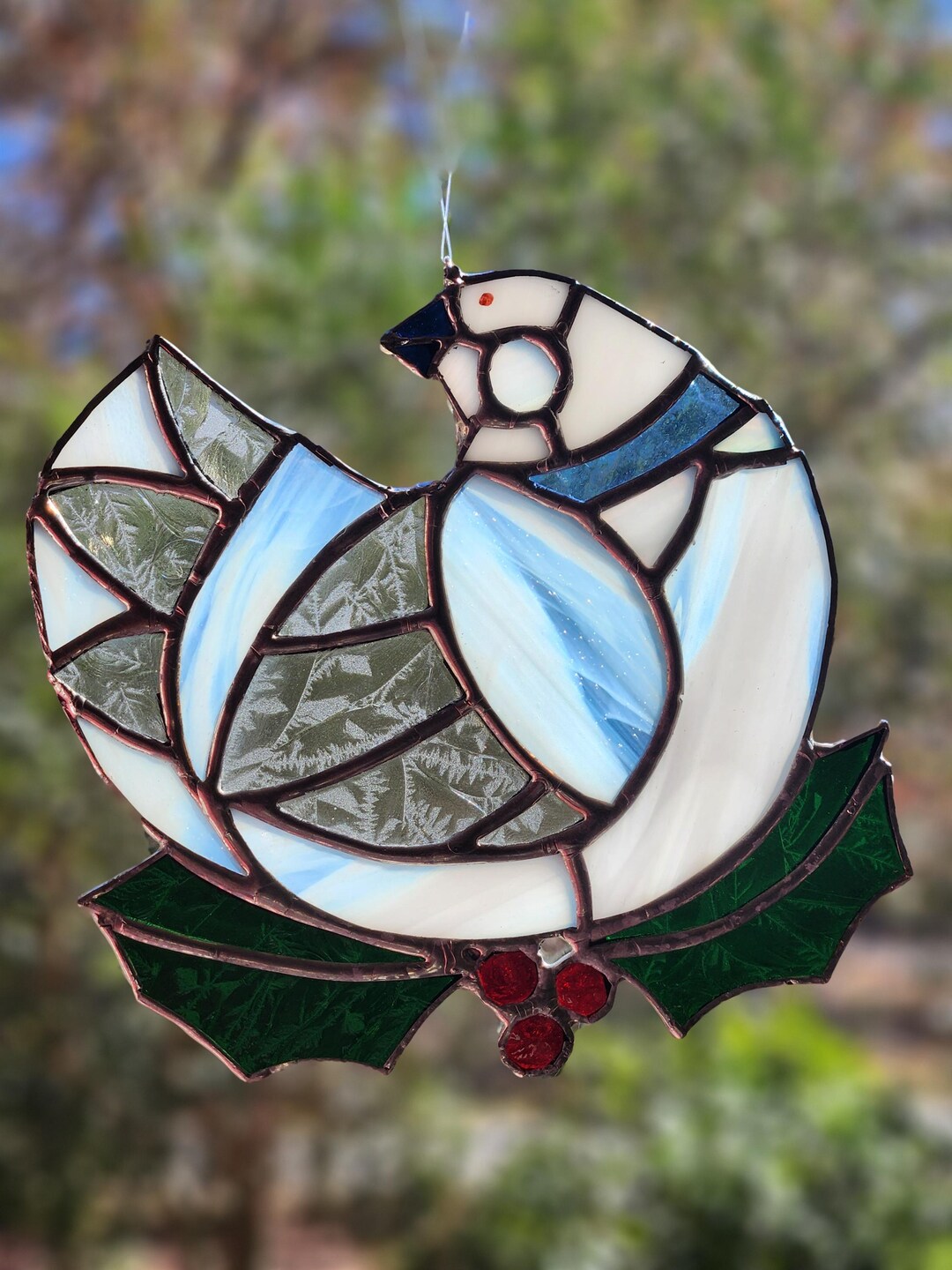 Stained Glass Holiday Dove Sun Catcher - Etsy