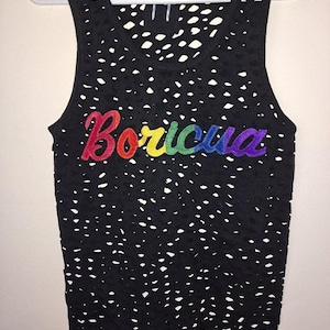 Shredded Rainbow Boricua Pride Tank Top