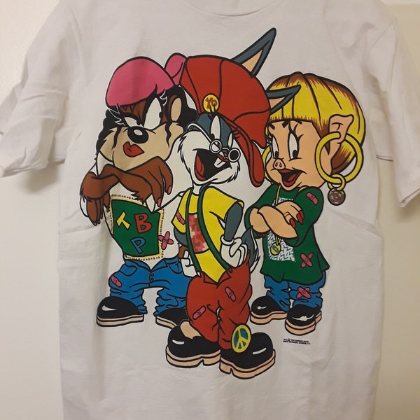 Vintage 90's TLC Looney Tunes Bugs Bunny Taz Porky Pig T Shirt