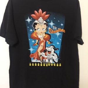 Vintage Betty Boop Las Vegas Showgirl Pudgy Elvis Casino T Shirt