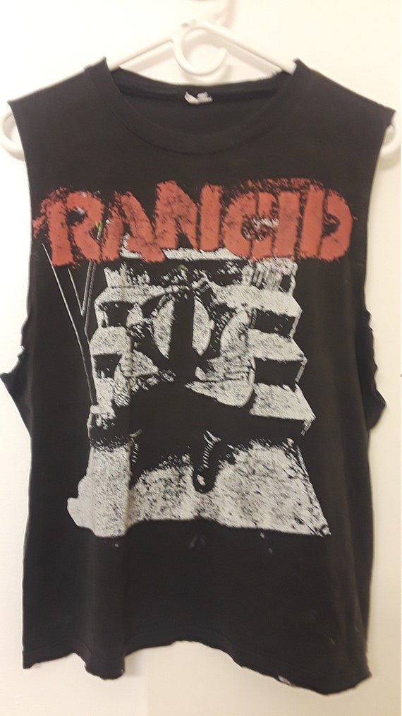 Vintage Thrashed Rancid Muscle Tank Cut T Shirt