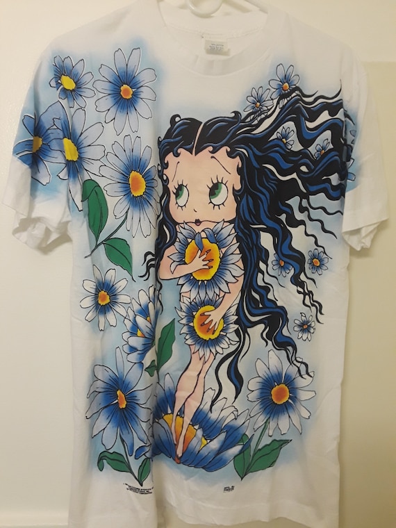 Vintage 90 S Betty Boop Birth Of Venus Sunflowers Long Etsy