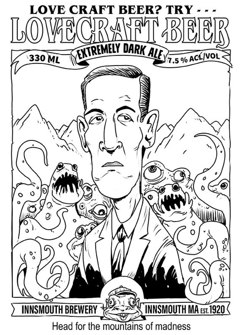 Cartoon Cthulhu Coloring Pages for Adult