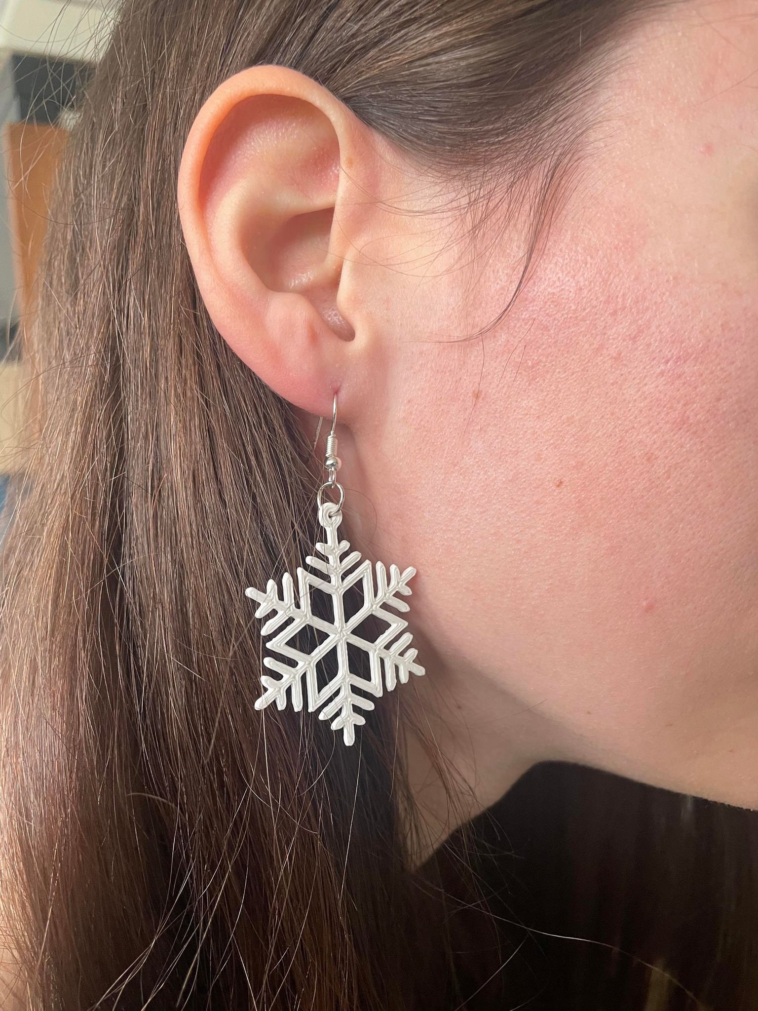 Boucles D'Oreilles Flocon De Neige Avec Zircon En Or – Paradise Designs
