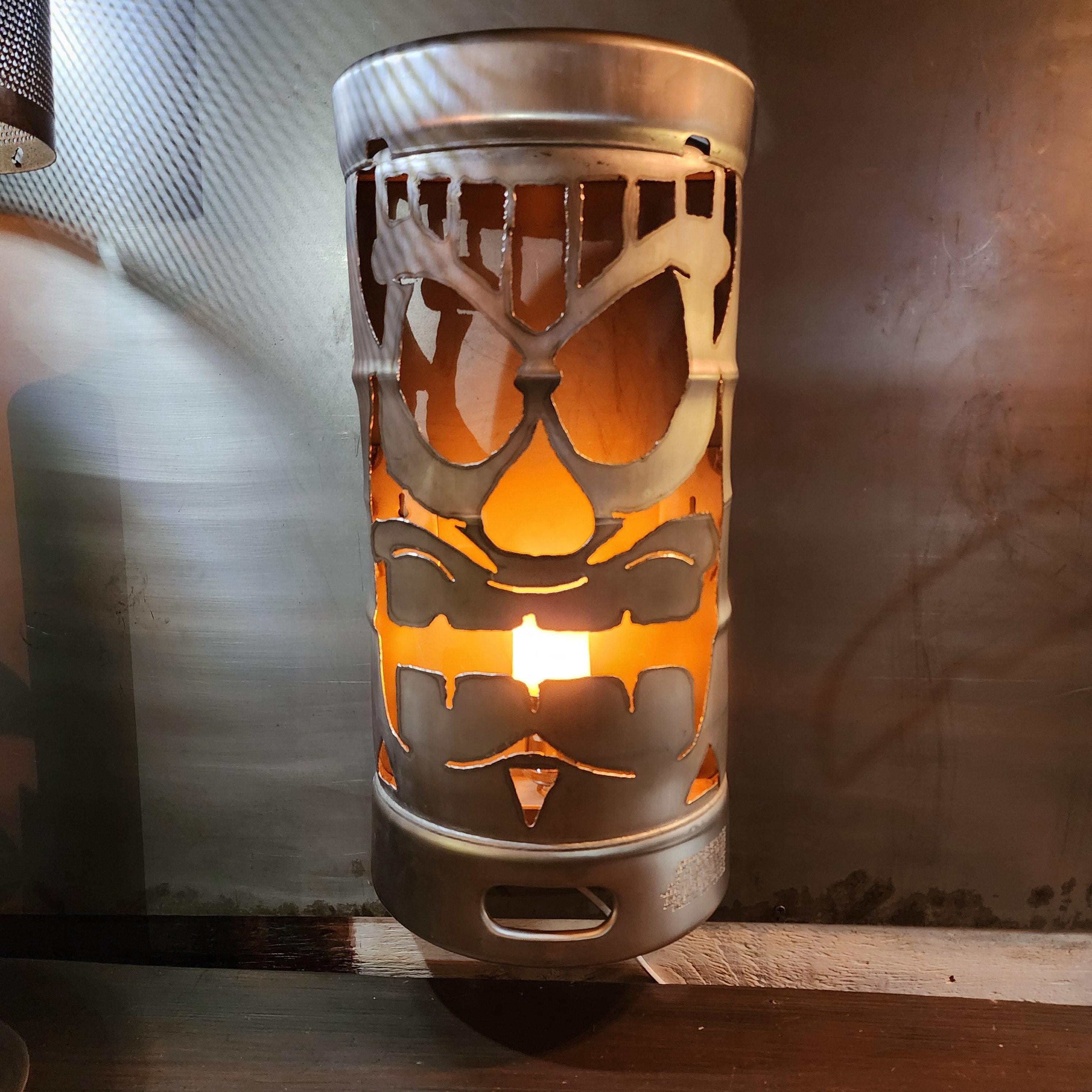 Tiki Totem Hawaiian Beer Keg Sconce Wall Light Lamp