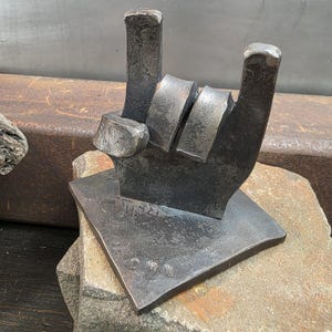 Forged Steel Rock on Hand Sculpture, Metal Art - Etsy