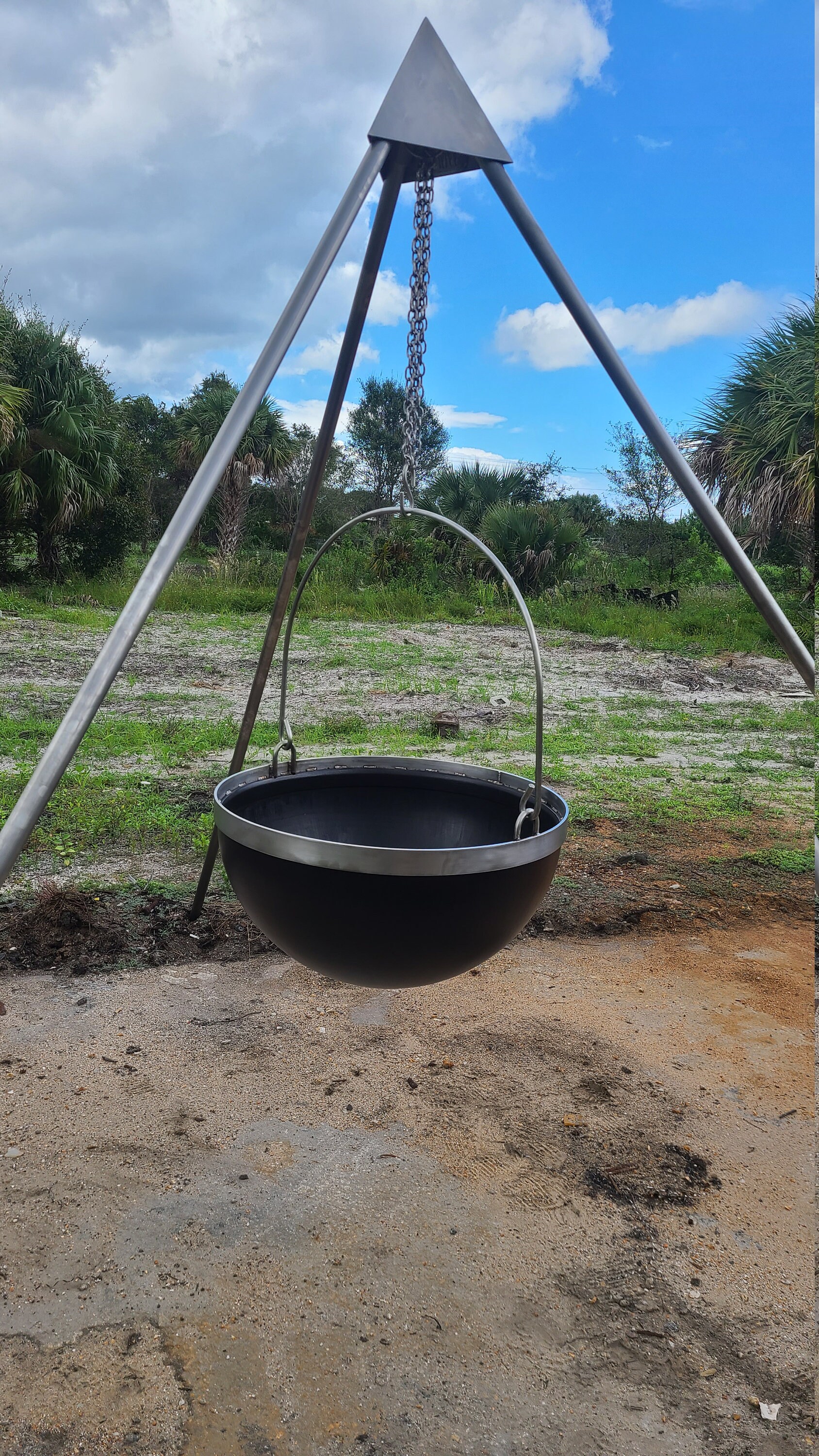 Fire Bowl Tripod Stand Hanging Fire Pit for Outdoor Backyard Etsy