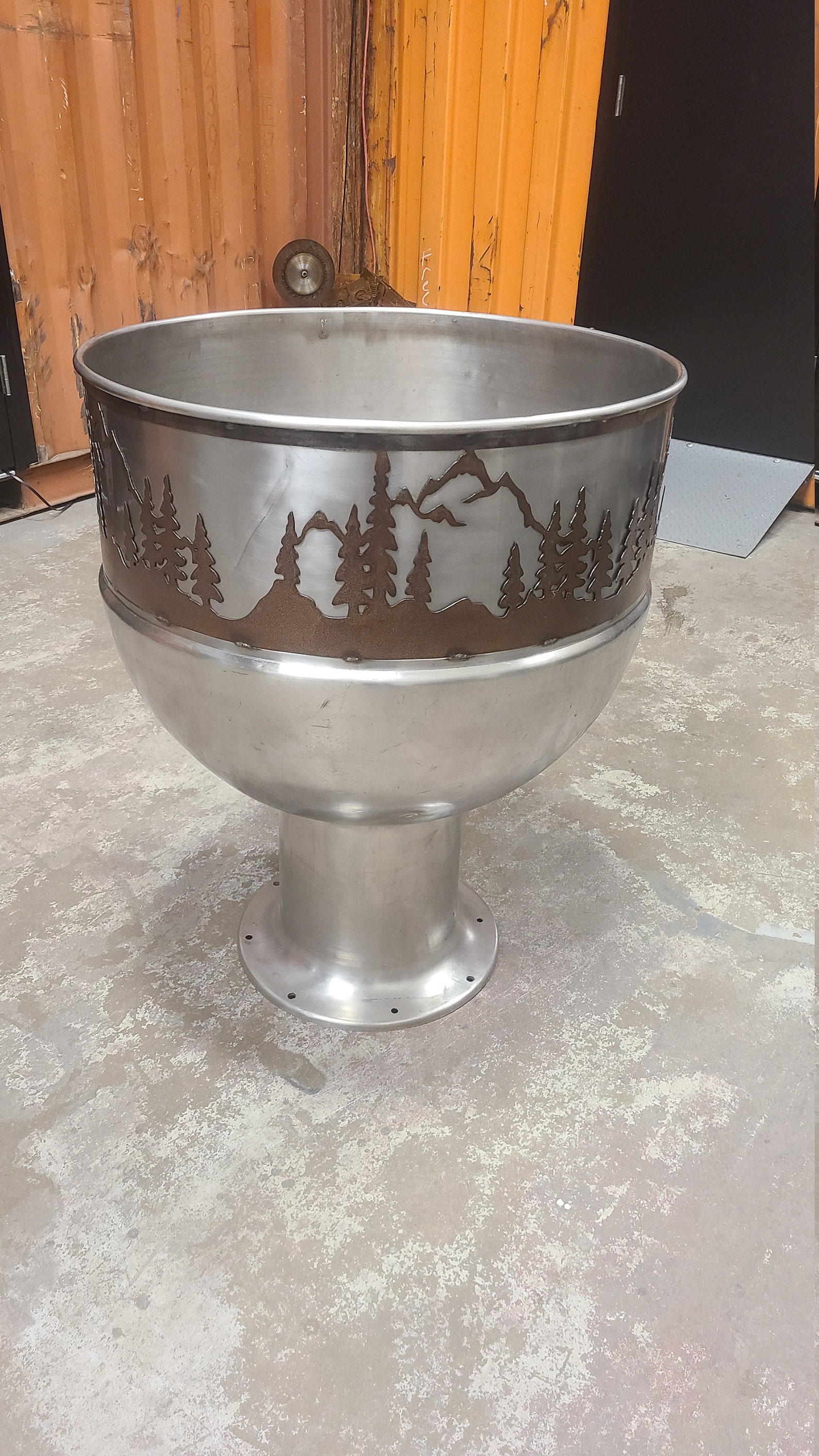 Stainless Steel Fire Pit Bowl Custom Firepit Rustic Outdoor Etsy