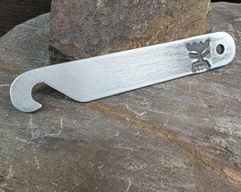 Colonial Tiki Bar Beer Bottle Opener - Forged Stainless Steel Metal