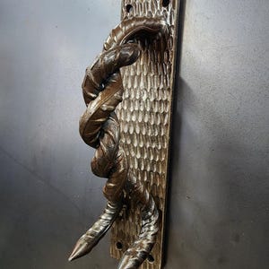 Forged Twisted Rebar Door Handle Pull | The Serpent's Tongue