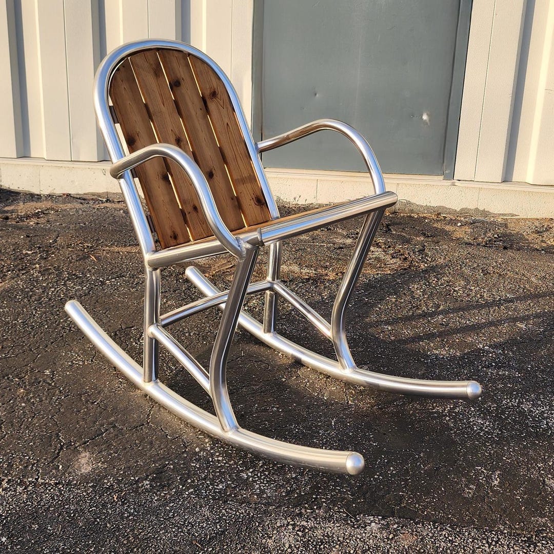 Teak & Aluminum Rocking Chair | Marine-grade Coastal Rocker - Etsy