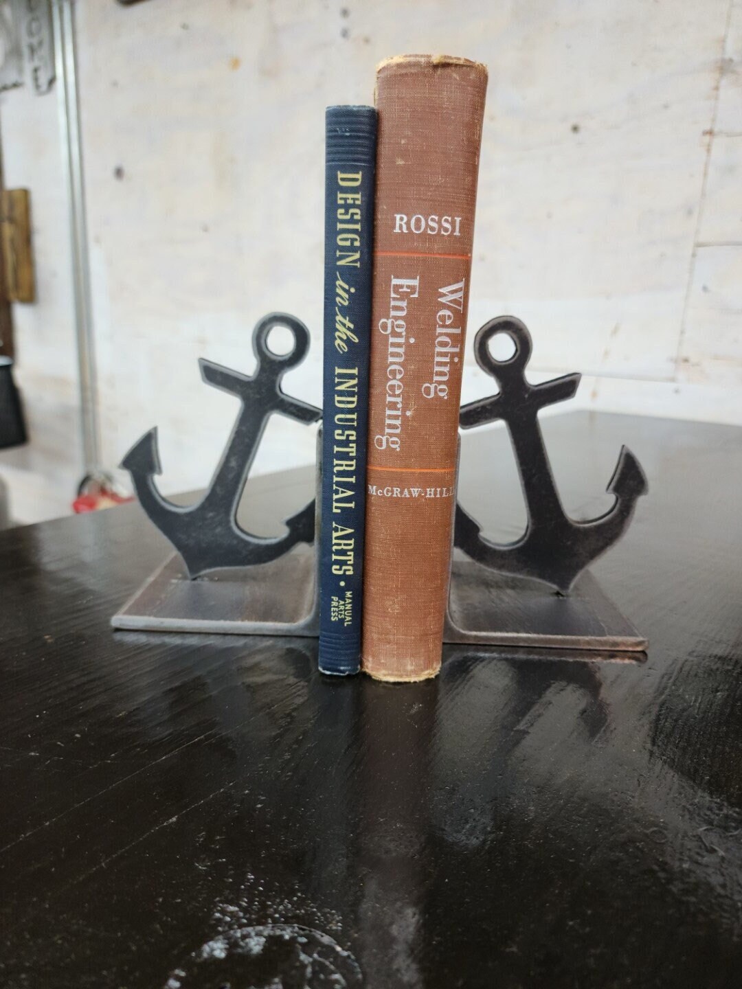 Nautical Anchor Steel Metal Bookends Book Ends Etsy
