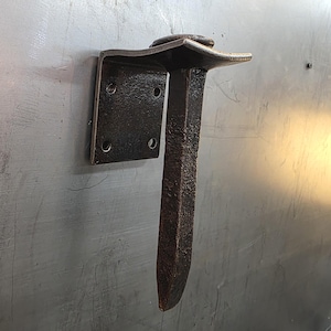 Railroad Spike Door Handle | Hand Forged Rustic Steel Gate Pull