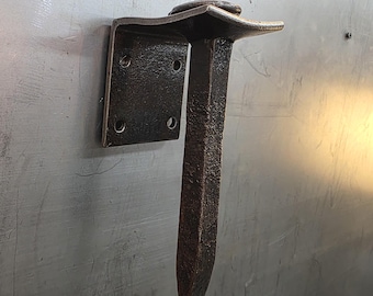 Railroad Spike Door Handle | Hand Forged Rustic Steel Gate Pull