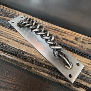 The Rattler Door Handle | Handcrafted Stainless Steel Braided Pull Plate