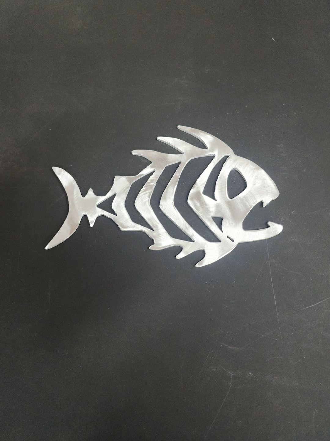 Fish Skeleton Bonefish Piranha Metal Sea Life Wall Art Aluminum Etsy