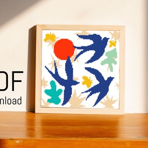 Birds by Henri Matisse Cross Stitch Pattern PDF