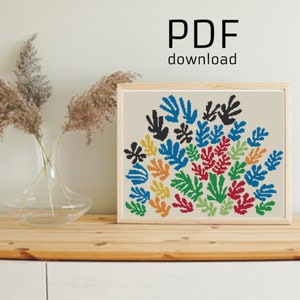 The Sheaf (La Gerbe) Cut Outs by Henri Matisse Cross Stitch Pattern PDF