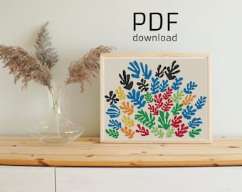 The Sheaf (La Gerbe) Cut Outs by Henri Matisse Cross Stitch Pattern PDF
