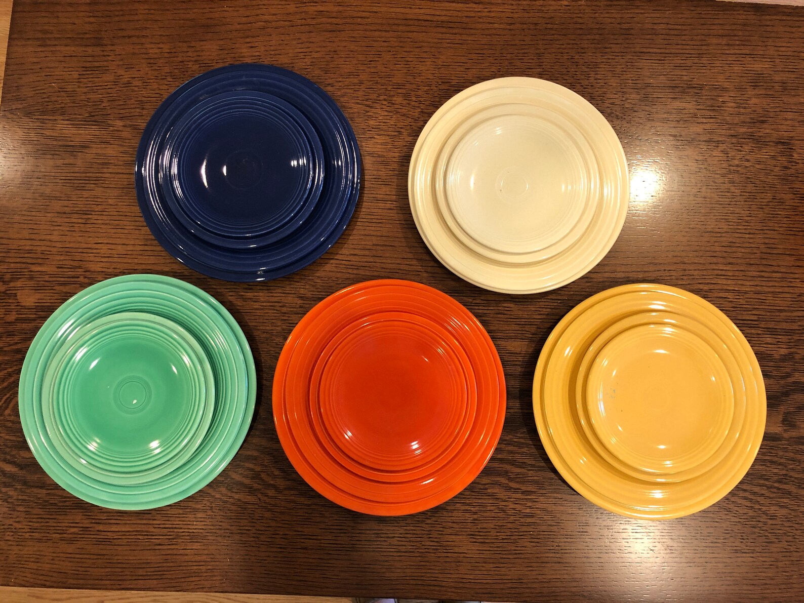thumbnail image 2 of Fiestaware Pastel Mix Set Of 4 – 10.5" Dinner Plates – Multi-Color Red Green Blue – Made In USA 2 of 3