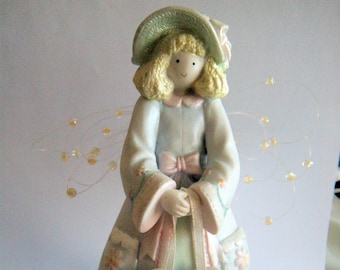 Friends Are Gifts From Angels - Blonde Lady Angel Figurine Music Box