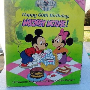 Happy 60th Birthday Mickey Mouse - Golden Book Set of 12 Books Featuring Mickey Mouse  Minnie Mouse, Goofy, Pluto and Others!