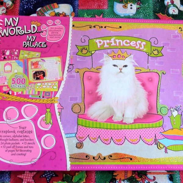 My World...My Palace - Princess Kitty Cat Keepsake Scrapbook Album by New Seasons - Over 500 Stickers of Cats and More