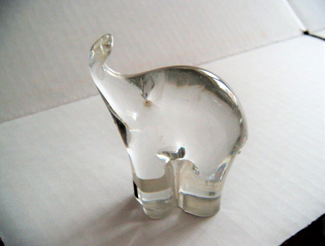24 Lead Clear Crystal Elephant Handmade by EK in Poland Etsy