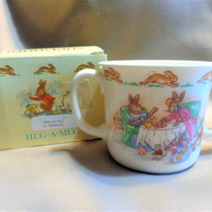 Royal Doulton Bunnykins Hug-A-Mug: tazza per bambini con due manici per il tè pomeridiano