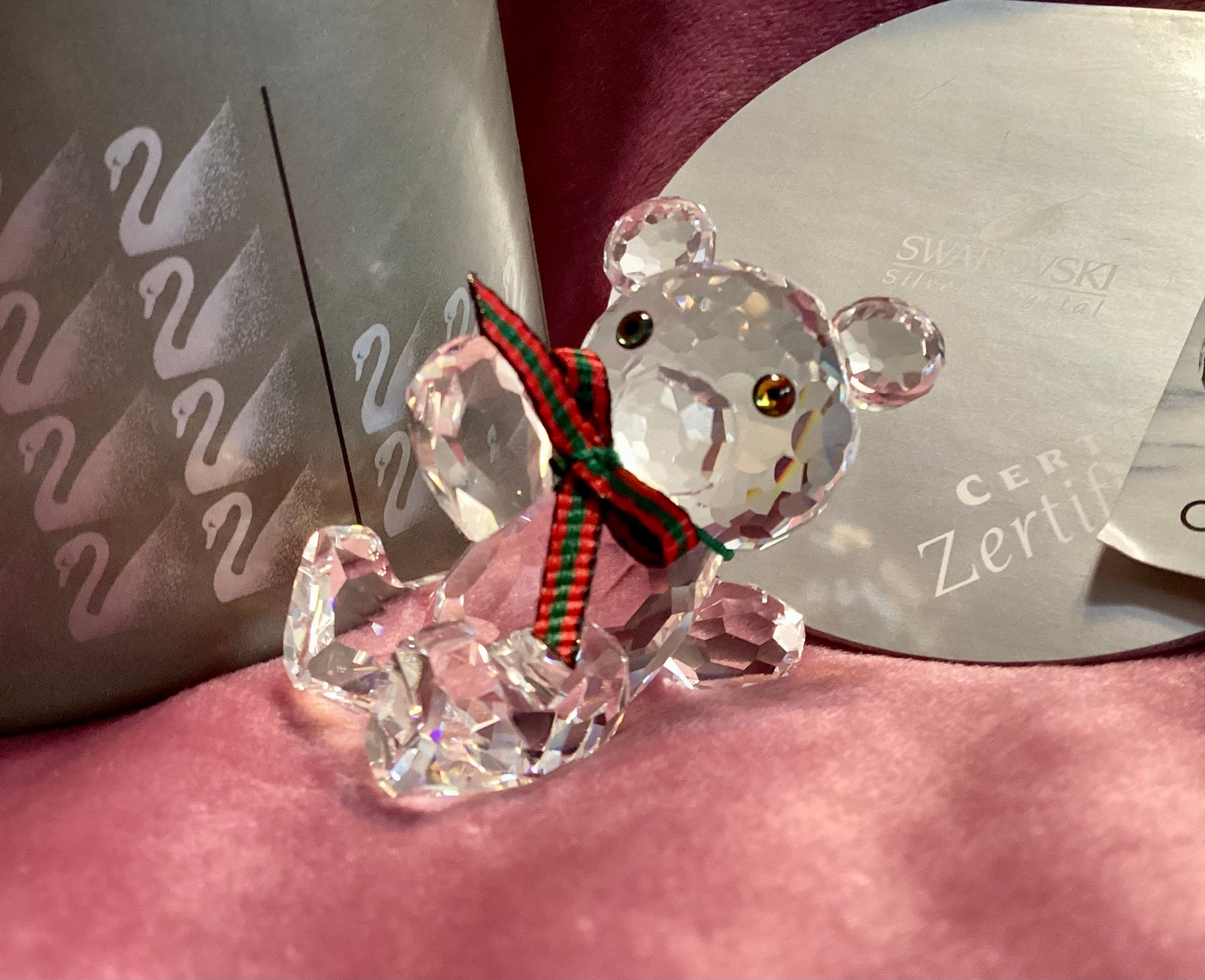 Swarovski Crystal Kris Bear Sitting - Retired Book Piece