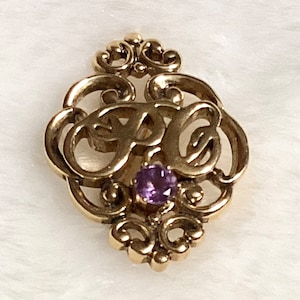 AVON Presidents Club Brooch Pin with Purple Amethyst Color Stone
