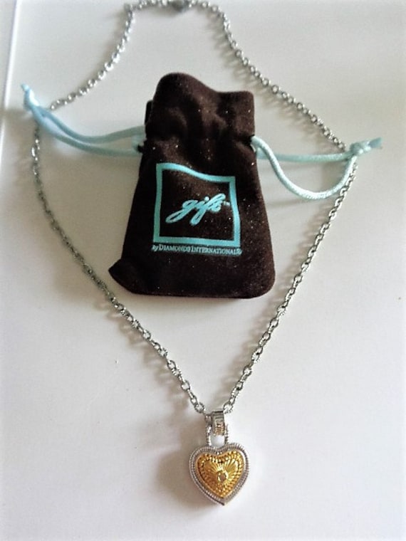 Diamonds International Diamond Heart Charm Pendant With Original Necklace Etsy