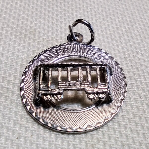 Sterling Silver San Francisco Charm with Famous Trolley Cable Car