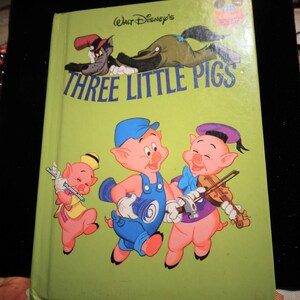 Walt Disney&#39;s Three Little Pigs Hardcovered Children&#39;s Storybook - 1972