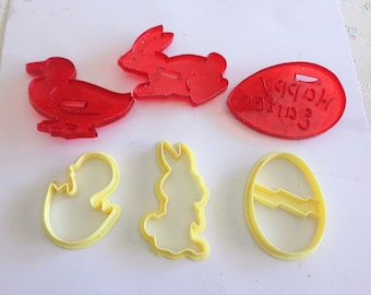 Easter Springtime Cookie Cutters - Egg, Bunny, Duck, Chick in Egg - Set of Six