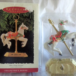 Hallmark Keepsake 1994 Carousel Horse and Base - 3rd Piece in the Tom Fraley Carousel Series in Original Box