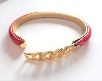 フィレンツェ イタリア 24K メッキ ヒンジ付きバングルブレスレット 