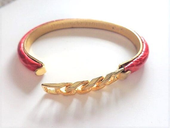 フィレンツェ イタリア 24K メッキ ヒンジ付きバングルブレスレット 