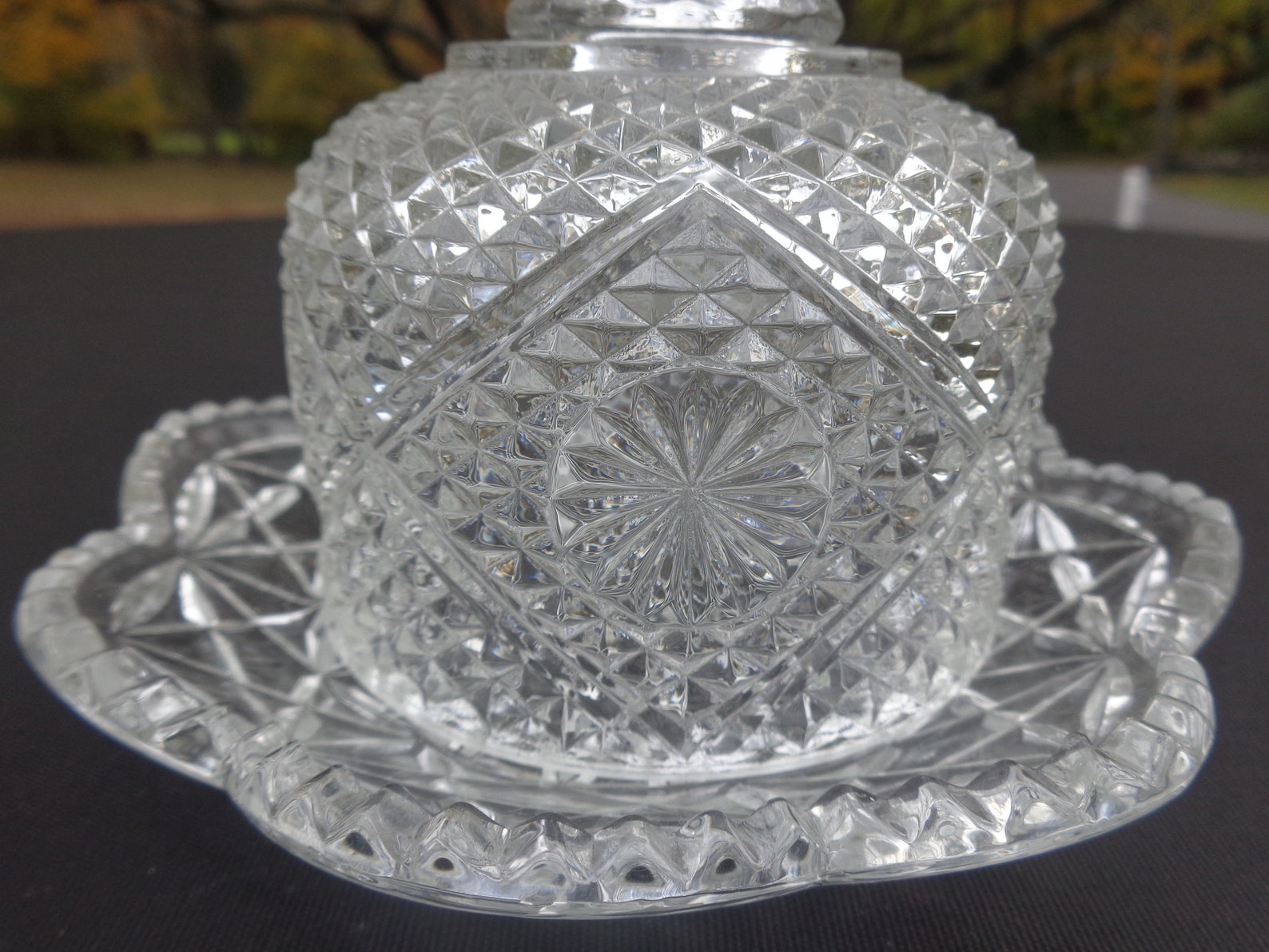 AVON Cut Crystal Two Piece Butter Dish Book Piece Etsy