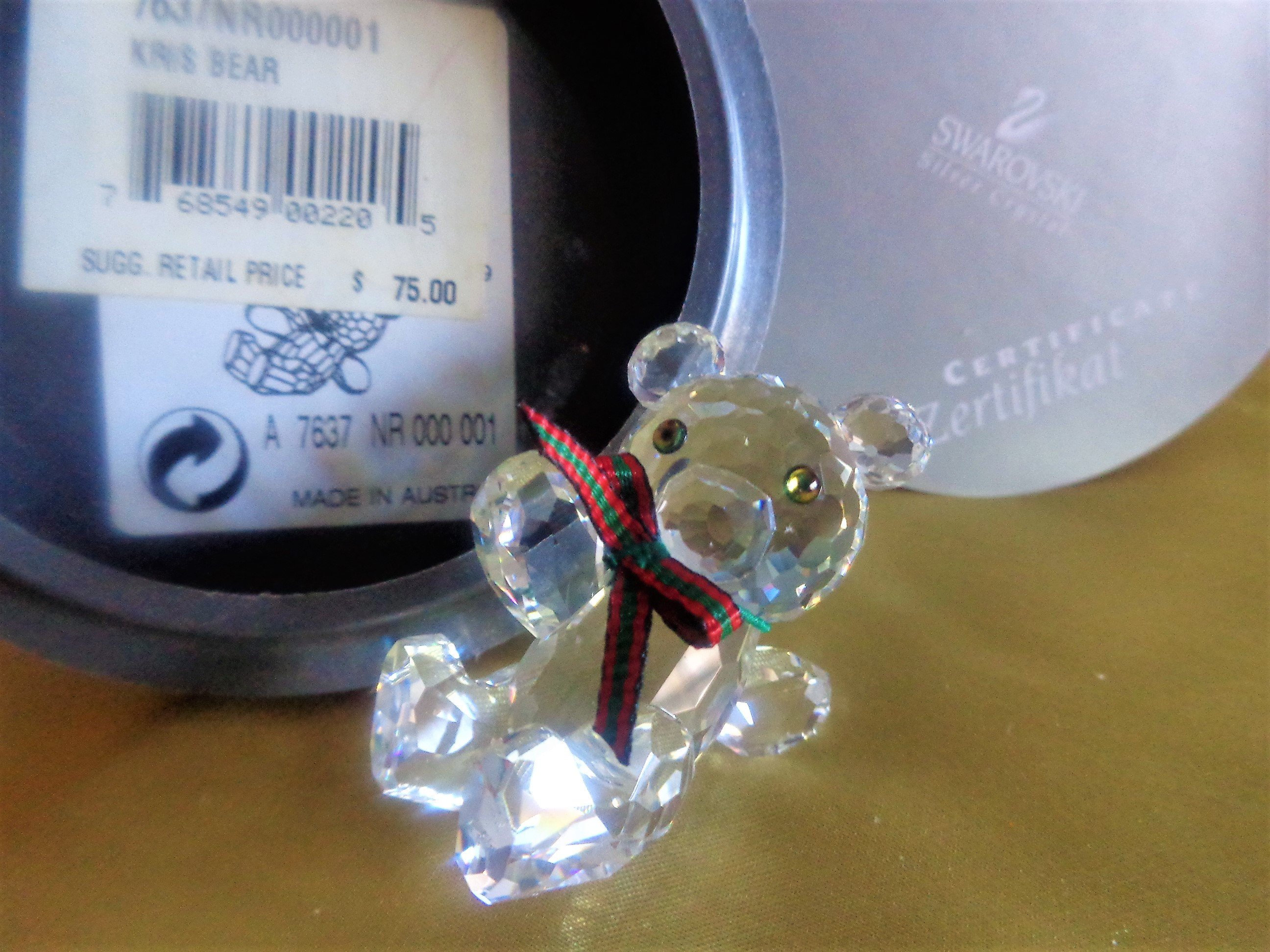 Swarovski Crystal Reclining Kris Bear Retired 2001 7637 - Etsy