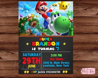 Mario Invitations Etsy Mario Invitations Etsy